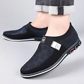 ieftine Saboți și Mocasini Bărbați-mocasini casual pentru bărbați – pantofi respirabili cu model negru și gri, cu cataramă metalică, confortabili și ușori pentru purtarea de zi cu zi