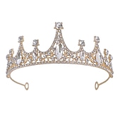 cheap Wearable Accessories-Children&#039;s Crown Headwear Flower Children&#039;s Crystal Handmade Hair Ornament Girl Crown Princess Birthday Band Stage Performance Photography