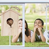 cheap Backyard Birding &amp; Wildlife-Bird House with Strong Suction Cups and lanyards for Outdoor use - See-Through Environmentally Friendly Wooden Bird nestBird Nest Transparent Design for Easy Observation