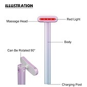 preiswerte Gesichts-Massagegerät-LED-Rotlichttherapie Gesicht Auge dunkle Flecken Hyperpigmentierung Mini-Mikrostrom kleiner Zauberstab elektrisches Gesichtsmassagegerät Anti-Aging straffendes Schönheitswerkzeug