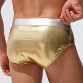 economico Costumi da Bagno per Uomini-Per uomo Costumi da bagno Pantaloncini da mare Slip da bagno A cordoncino Liscio Traspirante Morbido Esterno Informale Giornaliero Hawaiano Moda Argento Oro Media elasticità