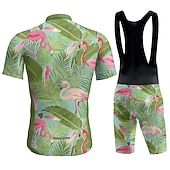 Недорогие Комплекты мужской одежды-Муж. Велокофты и велошорты-комбинезоны С короткими рукавами Горные велосипеды Шоссейные велосипеды Темно-серый Черный Белый Графика Фламинго Велоспорт 3D-панель Быстровысыхающий Дышащий Спандекс