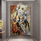 cheap People Paintings-Mintura Handmade Abstract Figure Oil Paintings On Canvas Wall Art Decoration Modern Abstract Picture For Home Decor Rolled Frameless Unstretched Painting