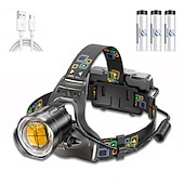 cheap Head Lights-LED Headlamp Rechargeable Outdoor Super Bright With XHP90 Lamp Beads Waterproof Headlight Power Display Suitable For Exploration Hunting Fishing
