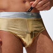 economico Costumi da Bagno per Uomini-Per uomo Costumi da bagno Pantaloncini da mare Slip da bagno A cordoncino Liscio Traspirante Morbido Esterno Informale Giornaliero Hawaiano Moda Argento Oro Media elasticità