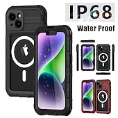 رخيصةأون جرابات آيفون-هاتف غطاء من أجل ايفون 16 iPhone 15 14 Pro Max Plus آيفون 13 برو ماكس ثقيل حقيبة ضد الماء مع ماجسيف حماية كاملة للجسم دعم الشحن اللاسلكي مع رباط المعصم سبائك الألومنيوم الكمبيوتر الشخصي سيليكون