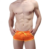 levne Pánské plavky-Pánské Plavky Plavecké trenýrky Swim slip Šňůrky Elastický pas Barevné bloky Prodyšné Yumuşak Venkovní Ležérní Denní Havajské stylové Černá Rubínově červená Lehce elastické