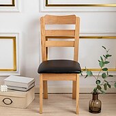 economico Copertura per sedia-fodera per sedia da pranzo impermeabile fodera per sedia elasticizzata fodera per sedia elastica in pelle sintetica nera per cene in hotel matrimoni morbidi rimovibili lavabili