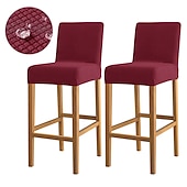 economico Fodera per sedia da pranzo-2 pezzi coprisgabelli da bar idrorepellenti, coprisgabelli da bar elasticizzati bordeaux, coprisgabelli da bar per bar, per patio, bar all&#039;aperto, per matrimonio, con fondo elastico