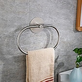 economico Portasciugamani-anello per asciugamani da bagno, porta asciugamani autoadesivo a parete, appendiabiti da bagno in acciaio inossidabile 304/porta asciugamani rotondo perfetto per bagno, lavandino, cucina