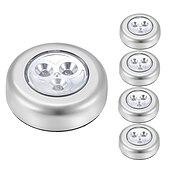 tanie Światła krążkowe-4 szt. awaryjne oświetlenie ścienne 3 led kuchnia pod szafką oświetlenie do szafy z naklejką dotknij lampa dotykowa przestrzeń naklejka bezprzewodowa lampa ścienna szafa sypialnia kuchnia