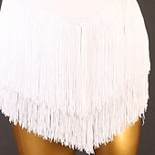 cheap Latin Dancewear-Latin Dance Latin Salsa Dance Dress Tassel Women&#039;s Girls&#039; Performance Training Sleeveless High Spandex Tulle