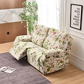 cheap Recliner Chair Cover-Stretch Reclining Couch Covers 2 Seater Loveseat Reclining Sofa Cover Couch Slipcover with Elastic Loop, Anti-cat Scratch Furniture Protector for Kids, Pets, Dogs, Cats