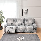 economico Poltrone reclinabili e poltrone wingback-Copridivano reclinabile elasticizzato, copridivano a 3 posti, copridivano reclinabile floreale con elastico, protezione antigraffio per mobili per bambini, animali domestici, cani, gatti