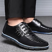 preiswerte Sneaker für Herren-Freizeit-Schnürschuhe aus Kunstleder für Herren – stylische blaue und schwarze Low-Top-Sneaker mit rutschfester Sohle für den Alltag und halbformelle Anlässe