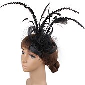 preiswerte Faszinator-Fascinatoren Flachs Kentucky Derby Kirche Cocktail Royal Astcot Elegant Britisch Mit Feder Tüll Kopfschmuck Kopfbedeckung