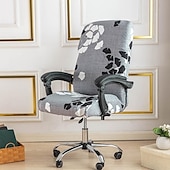 abordables Housse de fauteuil de bureau-Housse de chaise d&#039;ordinateur, housse de chaise de bureau extensible housse de siège de jeu rotative douce durable lavable