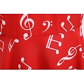 ieftine Rochii-Retro / vintage 1950 Rochie de epoca Rochie leagăn Rochie Flare Note muzicale Pentru femei Carnaval Mascaradă Casul / Zilnic Petrecerea Burlăcițelor Adulți Rochie Rochii de acasă