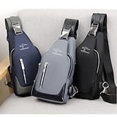 cheap Laptop Bags,Cases &amp; Sleeves-Men&#039;s Chest Bag Fashion Korean Style Casual Sports Water Proof Oxford Chest Crossbody Bags for Men Shoulder Messenger Bag
