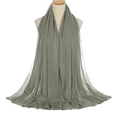 olcso Arab muszlim-muszlim hidzsáb fejfedő egyszínű buborékos sifon sál nőknek divatos puha hidzsáb hosszú sál betakaró sálak 175*70cm