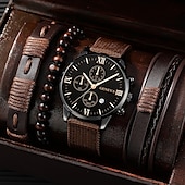 abordables Relojes de Cuarzo-Reloj de Cuarzo para Hombre Set de 4pcs Analogico Retro Estilo Cronógrafo Aleación Nylon Relojes de Estilo Deportivo