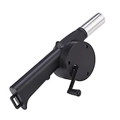 cheap Camp Kitchen-BBQ Fan, Air Blower, Fast Fire Starter, Portable Manual Hand Crank Bellows For Outdoor Picnic Camping Cooking, Barbecue Charcoal Grills Accessories