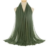 olcso Arab muszlim-muszlim hidzsáb fejfedő egyszínű buborékos sifon sál nőknek divatos puha hidzsáb hosszú sál betakaró sálak 175*70cm