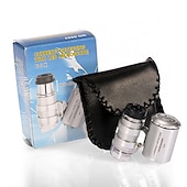 זול טווחי טווח וטלסקופים-1 pc 60x מיקרוסקופ כיס נייד תכשיטנים בהגדלה גבוהה זכוכית מגדלת זכוכית מגדלת תכשיטי זכוכית מגדלת המשמש לאימות שטרות עם אור