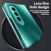 cheap Samsung Cases-Phone Case For Samsung Galaxy Z Fold 5 Z Fold 4 Z Fold 3 Full Body Case Flip Plating Dustproof Solid Colored PC