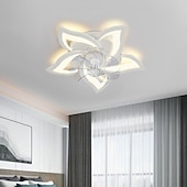 cheap Ceiling Fan Lights-LED Ceiling Fans Dimmable with Remote Contral Flower Design Flush Mount Ceiling Lamp Acrylic Lampshade Chandelier Bedroom Living Room