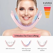 cheap Facial Care Devices-EMS Facial Lifting Massager Double Chin V Shape Lift Belt Red Blue Light LED Face Slimming Vibration Face Lift Devices Skin Care Perfect Birthday Gift For Mother Girls Women