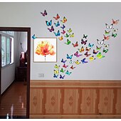 cheap 3D Wall Stickers-80 PCS 3D Butterfly Wall Decor Butterfly Wall Decals DIY Art Decor Crafts Removable Mural Stickers Butterfly Decorations for Home Room Bedroom Nursery Decor