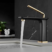 cheap Classical-Basin Sink Mixer Faucet Brass, Tall/Short Bathroom Tap Single Handle One Hole Deck Mounted with Cold Hot Hose Bath Taps Vessel Water Tap