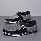 ieftine Saboți și Mocasini Bărbați-mocasini casual pentru bărbați – pantofi respirabili cu model negru și gri, cu cataramă metalică, confortabili și ușori pentru purtarea de zi cu zi