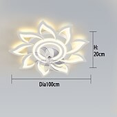 cheap Ceiling Fan Lights-LED Ceiling Fans Dimmable with Remote Contral Flower Design Flush Mount Ceiling Lamp Acrylic Lampshade Chandelier Bedroom Living Room