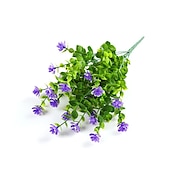 economico Piante e Fiori Artificiali-Confezione da 2 / confezione da 8 fiori artificiali fiori di plastica finti resistenti ai raggi UV all&#039;aperto rose non sbiadiscono piante di plastica finta per la decorazione del giardino di casa di