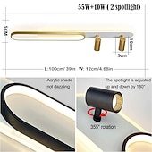 זול גופי תאורת ספוט-מנורת תקרה LED מודרנית 1-2 מנורת מסלול מנורת sotlight 80 ס"מ 100 ס"מ מנורת תקרה גיאומטרית ניתנת לעמעום שלט רחוק סלון חדר שינה מטבח פינת אוכל מנורת ac220v