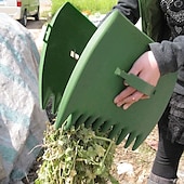 economico Giardinaggio-2 pezzi gialli grandi palette per foglie da giardino e cortile, paletta in plastica per erba, rastrelli per foglie a mano, raccoglitore di foglie per rifiuti da giardino ottimo strumento