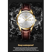 preiswerte Quarz-Uhren-Herren Quarz Uhr Luxus Geschäftliche Armbanduhr Analog Leuchtender Kalender Datum Woche Wasserdichte PU Leder Uhr