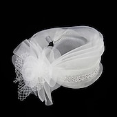 billige Coiffer-fascinators kentucky derby lue hodeplagg fjær nett bøtte lue bryllup spesiell anledning damedag melbourne kopp cocktail med sløyfer hette hodeplagg hodeplagg