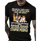 cheap Men&#039;s Graphic T Shirt-Men&#039;s Animal Dog Letter Graphic Prints T Shirt Graphic Tee Cotton Short Sleeves Graphic Shirt Wine Black Red Comfortable Tee Vacation Street Fashion Designer Clothing
