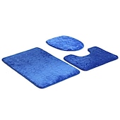 billiga 3PC Badrumsmatta set-3 st badmatta halkfria badrumsmattor, ultramjuk halkfri badmatta och absorberande badmattor, inkluderar u-formad konturmatta, toalettlocksöverdrag