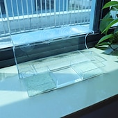 お買い得  裏庭での野鳥観察と野生生物-強力な吸盤付きの窓用鳥の餌箱 - 30x10x13 cmの外側の窓用の屋根と排水穴を備えた透明なアクリル製の鳥の餌箱