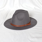 baratos Chapéu de Festa-Chapéus Lã / Acrílico Chapéu Fedora Formal Casamento coquetel Royal Astcot Simples Clássico Com Cor Pura Capacete Chapéu