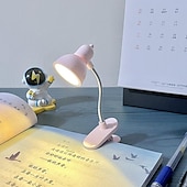 abordables Luces de lectura-1pc mini lámpara de libro lámpara de escritorio de protección ocular con abrazadera lámpara de clip de luz cálida brillante que incluye batería