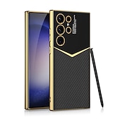 levne Pouzdra pro Samsung-telefon Carcasă Pro Samsung Galaxy S25 S24 Ultra Plus S23 Zadní kryt Držák na tužky Galvanizované Ochrana celého těla Jednobarevné PC PU kůže