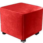 baratos Capa de otomano-Capa otomana elástica capa otomana quadrada de veludo retangular dobrável capa de banco de armazenamento capa de banco protetor de móveis capa macia com fundo elástico