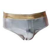economico Costumi da Bagno per Uomini-Per uomo Costumi da bagno Pantaloncini da mare Slip da bagno A cordoncino Liscio Traspirante Morbido Esterno Informale Giornaliero Hawaiano Moda Argento Oro Media elasticità