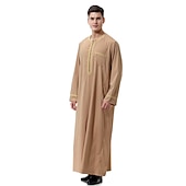 رخيصةأون عربي مسلم-رجالي رداء - روب ثوب / جبة ديني سعودي عربي العربية مسلم رمضان بالغين / قمصان الرضعثوب الراقص