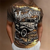 ieftine Tricouri vintage-Bărbați Grafic Mașină Tricou Manșon scurt Tricou Tipărire 3D Stil Nautic Cămașă Epocă Modă Designer În aer liber Zilnic Sport Albastru piscină Maro Trifoi Primavara vara Îmbrăcăminte S M L XL 2XL 3XL